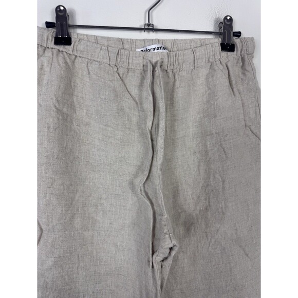 Reformation Wide Leg Cropped Linen Pull On Pants Size Small - Picture 3 of 7